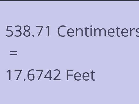 538.71 CM TO FEET