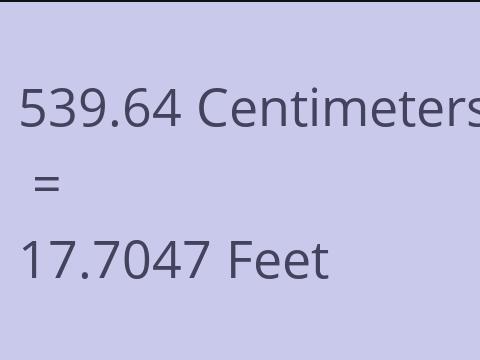 539.64 CM TO FEET