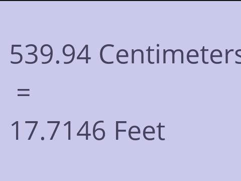 539.94 CM TO FEET