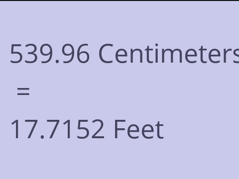 539.96 CM TO FEET