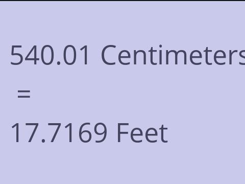 540.01 CM TO FEET