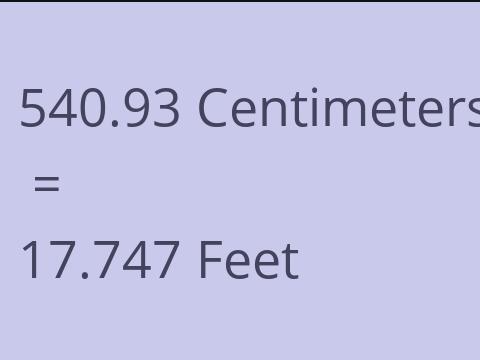 540.93 CM TO FEET