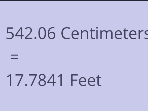 542.06 CM TO FEET