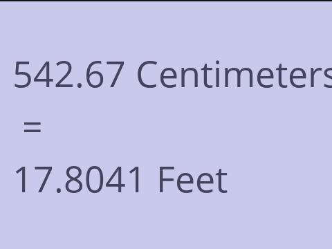 542.67 CM TO FEET