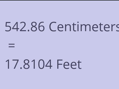 542.86 CM TO FEET