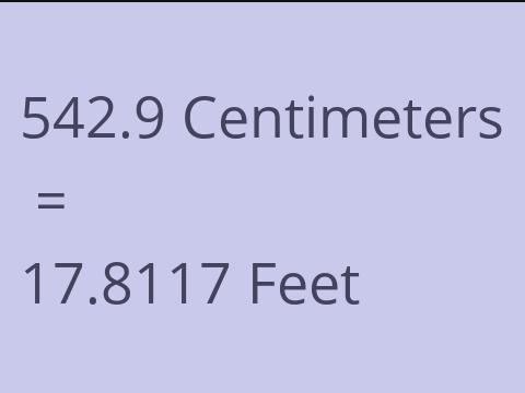 542.9 CM TO FEET