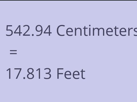 542.94 CM TO FEET