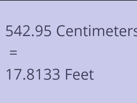 542.95 CM TO FEET