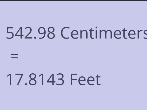 542.98 CM TO FEET