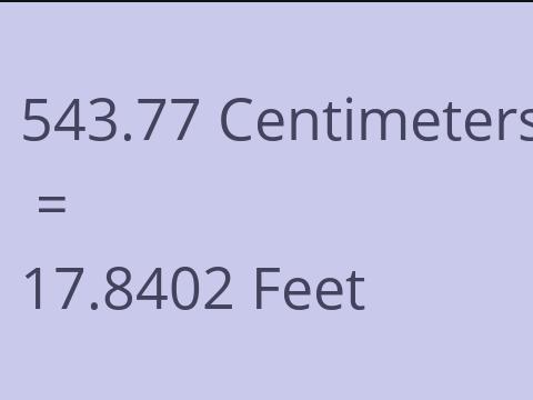 543.77 CM TO FEET