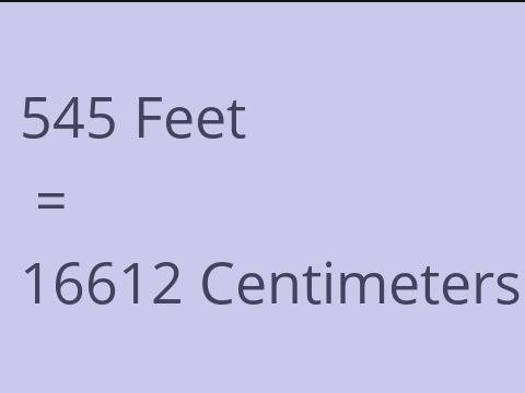 545 FEET TO CM