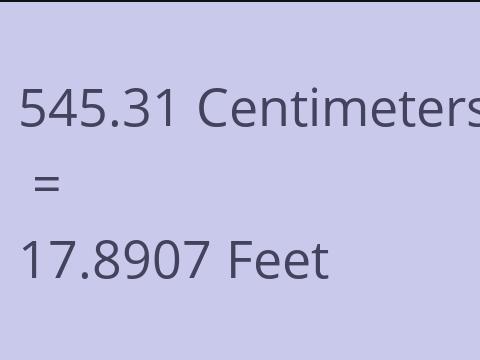 545.31 CM TO FEET