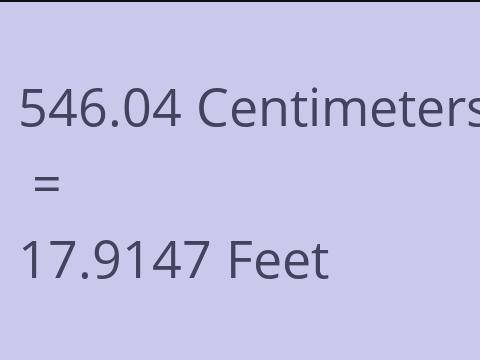 546.04 CM TO FEET