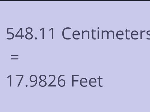 548.11 CM TO FEET