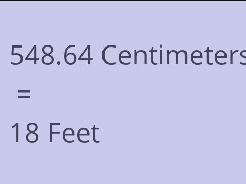 548.64 CM TO FEET