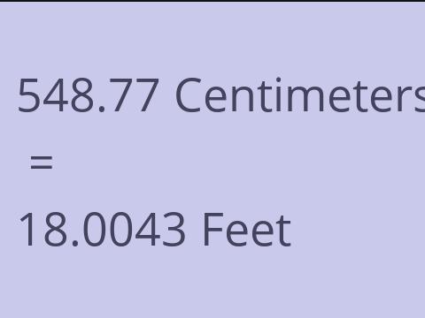 548.77 CM TO FEET