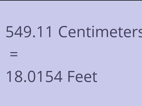 549.11 CM TO FEET