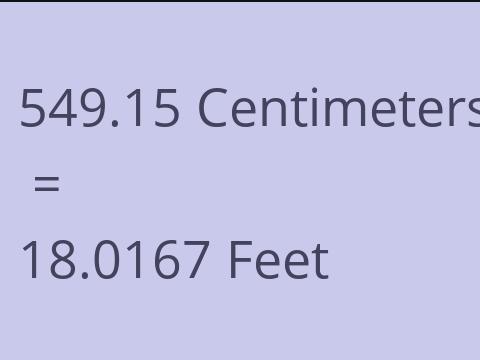 549.15 CM TO FEET