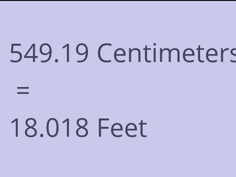 549.19 CM TO FEET