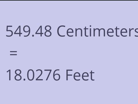 549.48 CM TO FEET