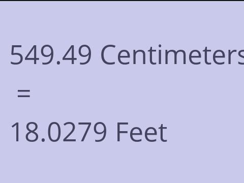 549.49 CM TO FEET