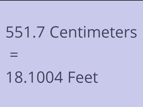 551.7 CM TO FEET