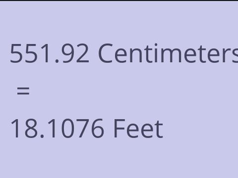 551.92 CM TO FEET