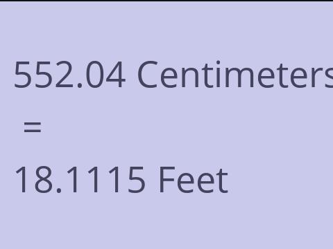 552.04 CM TO FEET