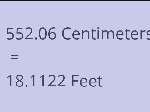 552.06 CM TO FEET