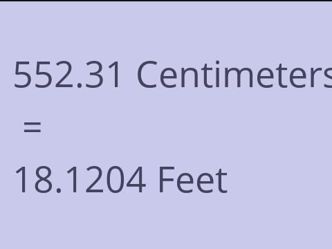 552.31 CM TO FEET