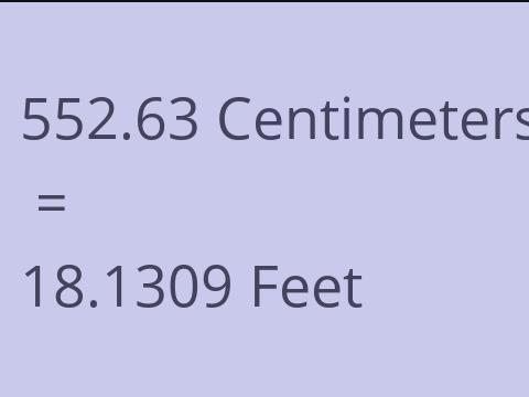 552.63 CM TO FEET