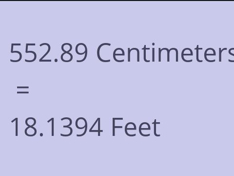 552.89 CM TO FEET