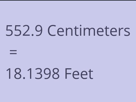 552.9 CM TO FEET