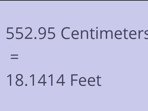 552.95 CM TO FEET