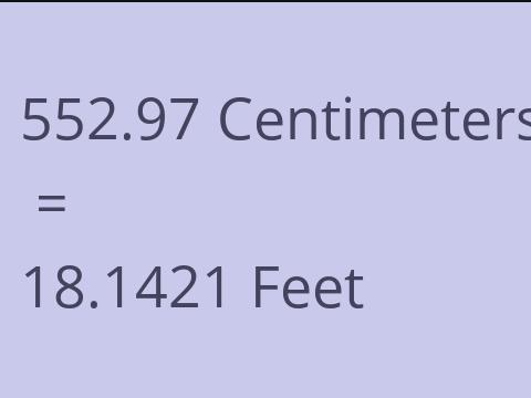 552.97 CM TO FEET