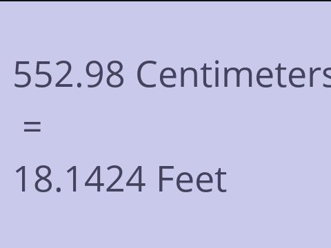 552.98 CM TO FEET