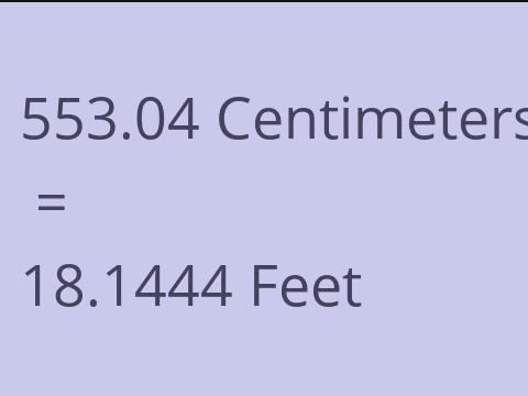 553.04 CM TO FEET