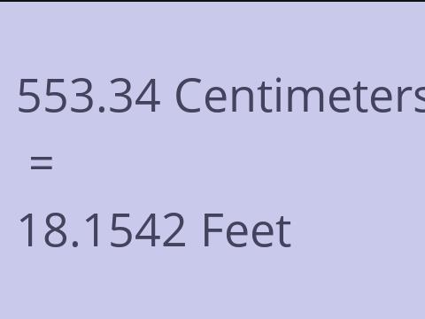 553.34 CM TO FEET