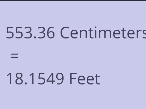 553.36 CM TO FEET