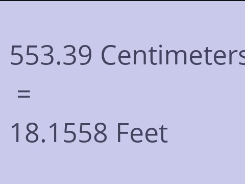 553.39 CM TO FEET