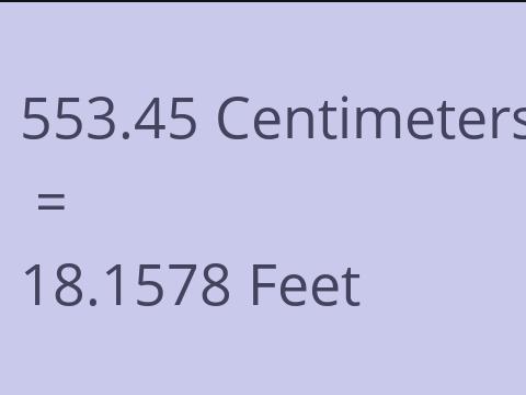 553.45 CM TO FEET