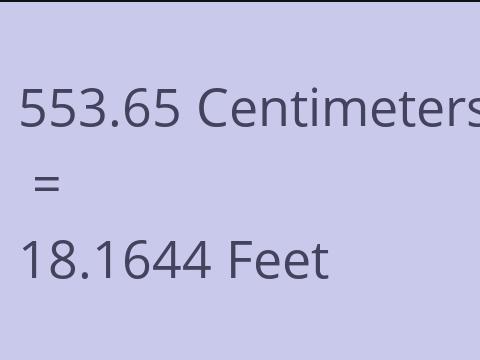 553.65 CM TO FEET