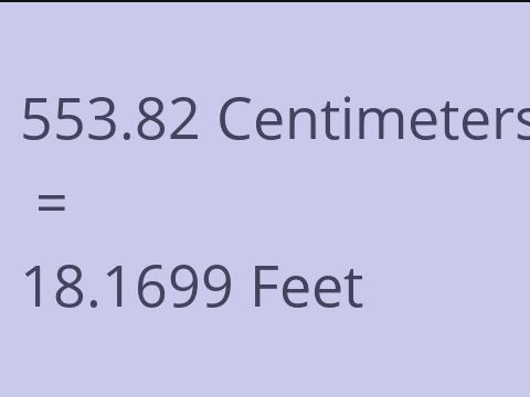 553.82 CM TO FEET