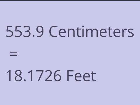 553.9 CM TO FEET