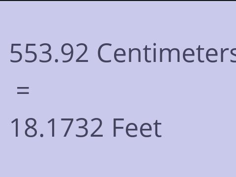 553.92 CM TO FEET