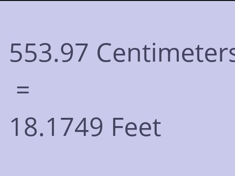 553.97 CM TO FEET