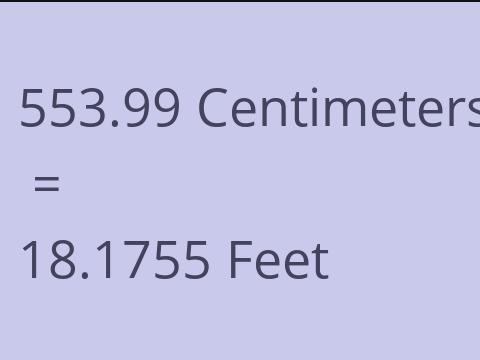 553.99 CM TO FEET