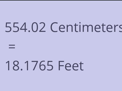 554.02 CM TO FEET