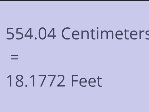 554.04 CM TO FEET