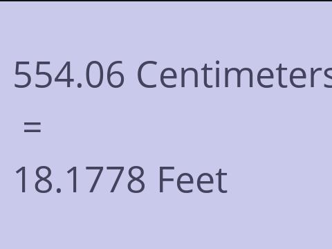 554.06 CM TO FEET